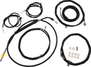 LA Choppers Complete Plug-and-Play Braided Cable Kit For Harley Davidson FLH 1868 ABS 2021 45.5 cm - 51 cm (18" - 20") - Black/Clear-Coated