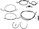 LA Choppers Complete Midnight Braided Handlebar Cable/Brake Hose Kit ABS For Harley Davidson XL1200C 2014-2019 30.5 cm - 35.5 cm (12" - 14") - Black/Clear-Coated