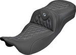 Saddlemen Roadsofa Carbon Fibre Seat No Backrest For Harley Davidson FLH 1868 ABS 2021 - Black/Silver