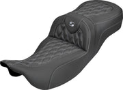 Saddlemen Roadsofa Carbon Fibre Seat No Backrest For Harley Davidson FLH 1868 ABS 2021 - Black/Silver