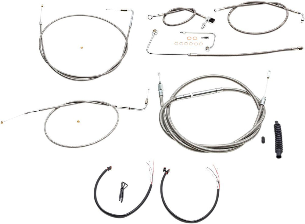 LA Choppers Handlebar Cable/Brake Hose Kit For Harley Davidson FLS 1690 2015 - Clear-Coated