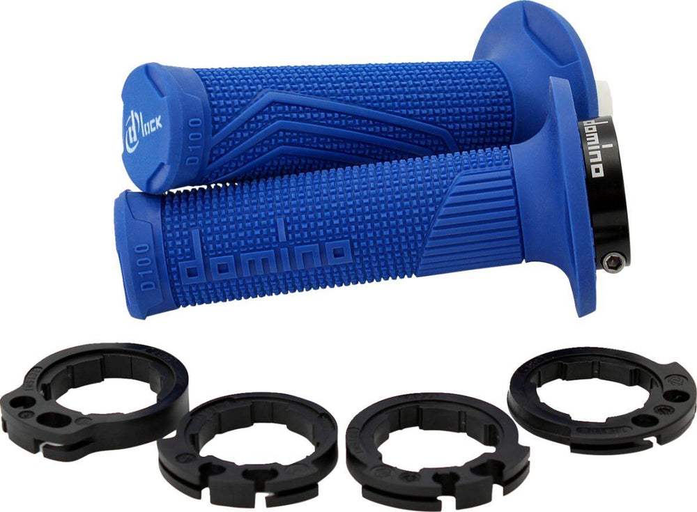 Domino D100 D-Lock Double Cable Grips - Blue