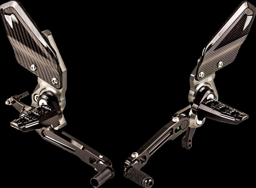 Gilles Adjustable Rearset For Indian FTR 1200 ABS 2019-2024 - Black/Silver