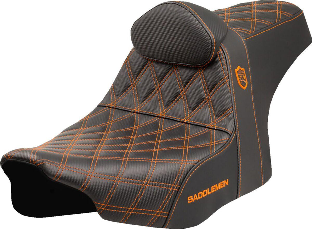 Saddlemen Pro Series SDC Performance Grip Gripper Seat For Harley Davidson FLHX 1923 ABS 2024-2026 - Black/Orange