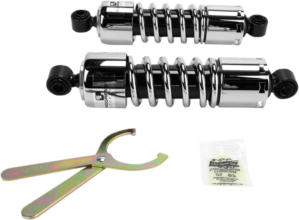 Progressive Suspension 412 Series Shocks For Harley Davidson FLD 1690 2012-2013 279.40 mm (11.00") - Black/Chrome