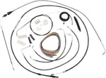 LA Choppers Complete Black Vinyl Braided Handlebar Cable/Brake Hose Kit For Harley Davidson FLHT 1584 2007 30.5 cm - 35.5 cm (12" - 14") - Black/Clear-Coated