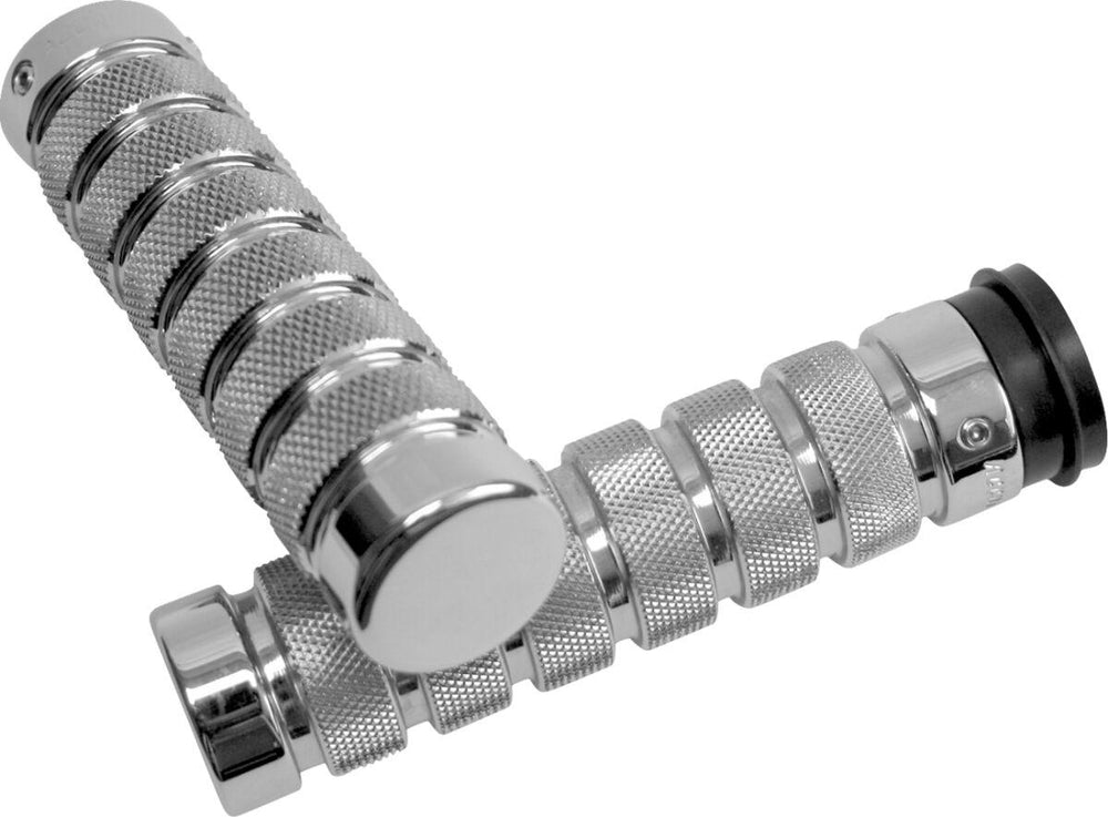 Accutronix Knurled Notched Custom Grips For Harley Davidson FLDE 1750 2018-2020 Diamond Knurled Throttle-By-Wire - Chrome