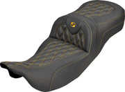 Saddlemen Roadsofa Extended Reach Carbon Fibre Seat For Harley Davidson FLH 1868 ABS 2021 Carbon Fiber - Black/Gold