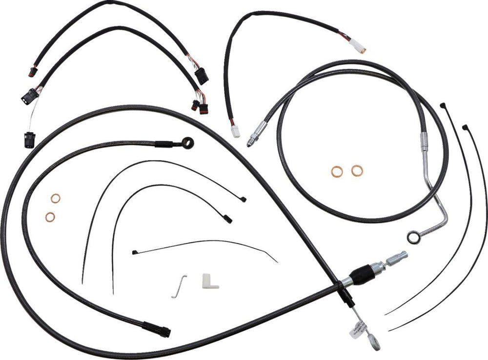 Magnum Shielding  Pearl Designer Handlebar Cable Install Kit For Harley Davidson FLTRK 1868 2021-2024 38 - 43cm (15" - 17") - Black