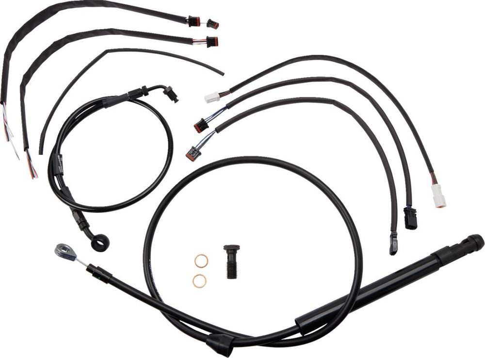 Burly Jail Bar Cable Kit For Harley Davidson FXFB 1750 2018-2019 35.5cm (14") - Black