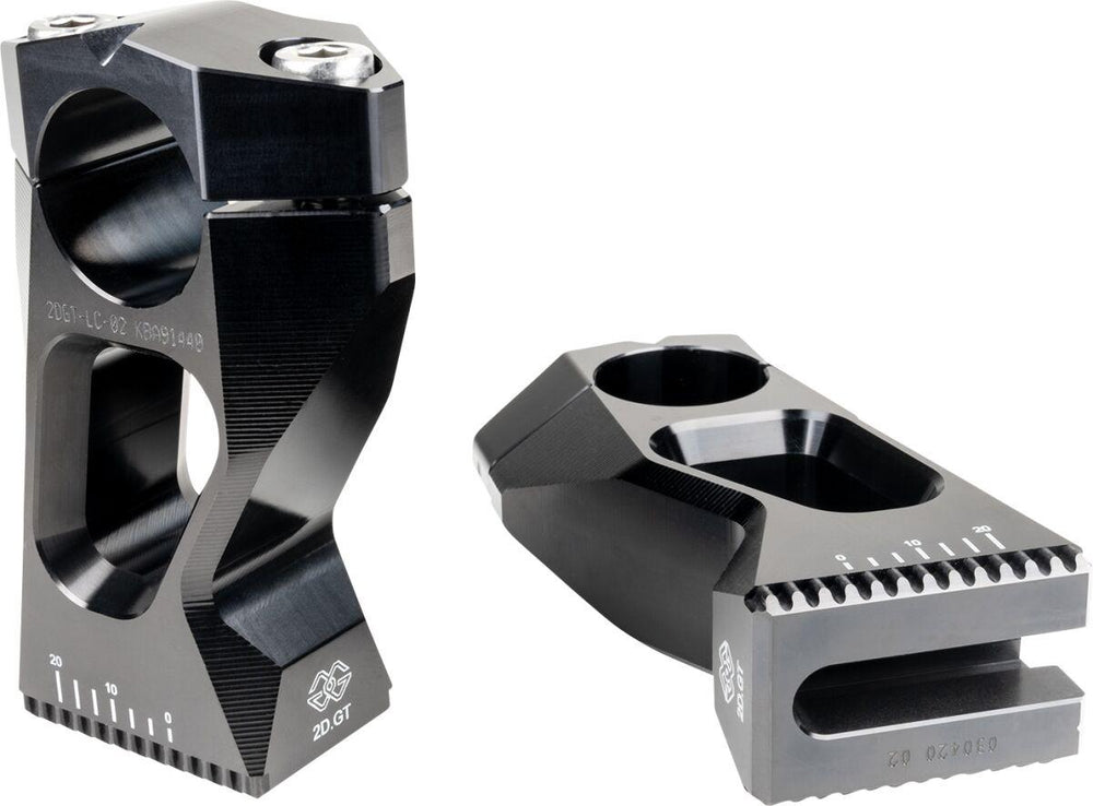 Gilles 2D.GT Handlebar Risers For Honda Z 125 2018-2021 - Black