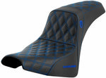 Saddlemen Pro Series SDC Performance Black Gripper Lumbar Grip Seat For Harley Davidson FXBB 1750 2018-2020 - Black/Blue