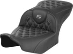 Saddlemen Roadsofa Lattice Stitch Carbon Fibre Seat For Harley Davidson FLHX 1923 2024-2026 - Black/Grey