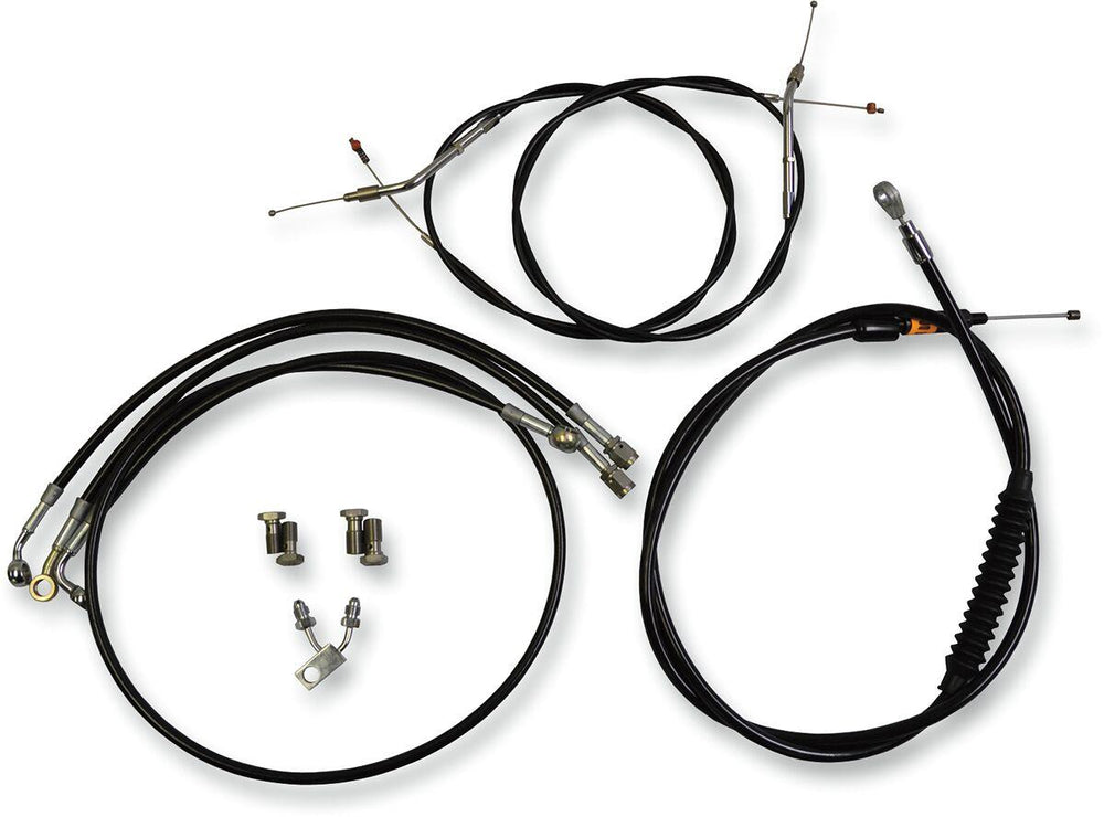 LA Choppers Standard Black Vinyl Handlebar Cable/Brake Hose Kit For Harley Davidson FXSB 1690 ABS 2013-2015 30.5 cm - 35.5 cm (12" - 14") - Black
