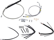Burly  Ape Handlebar Cable & Hose Kit For Harley Davidson FLDE 1750 2018-2019 35.5cm (14") - Silver
