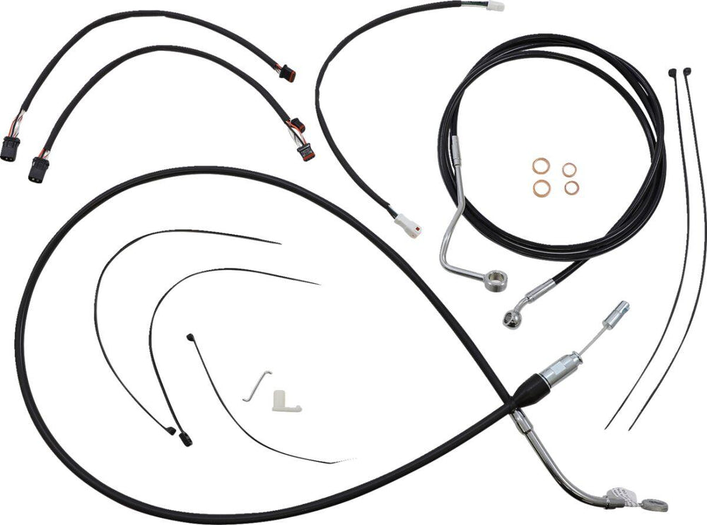 Magnum Shielding XR Handlebar Cable Install Kit For Harley Davidson FLH 1868 2021 38 - 43cm (15" - 17") - Black Chrome