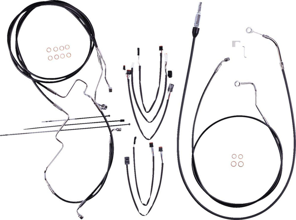 Magnum Shielding XR Handlebar Cable Install Kit For Harley Davidson FLH 1868 2021 30.5 - 35.5cm (12" - 14") - Black Chrome