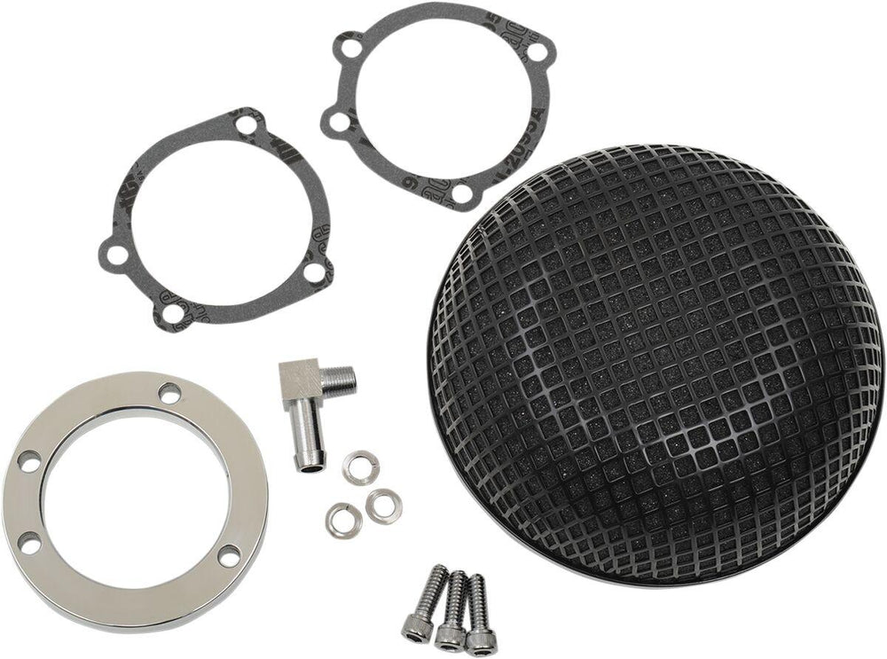 Drag Specialties "Bob" Retro-Style Air Cleaner Kit For Harley Davidson FLD 1690 2012-2013 - Black