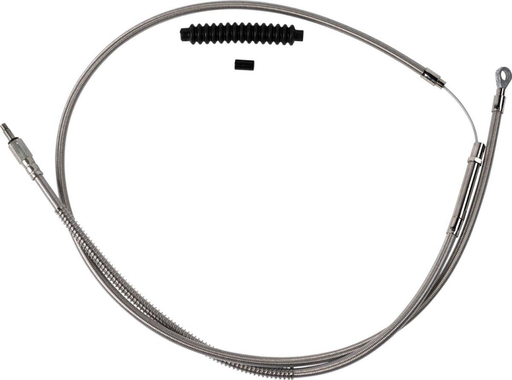 Barnett Stainless Steel Clutch Cable For Harley Davidson FLHR 1750 2021-2022 +20.3 cm (8") - Silver