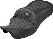Saddlemen Roadsofa King Seat For Harley Davidson FLH 1868 ABS 2021 Lattice Stitched - Black/White