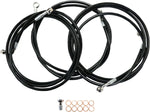 LA Choppers Braided Brake Hose Kit For Harley Davidson FLD 1690 ABS 2014 Front 15" - 17" - Black