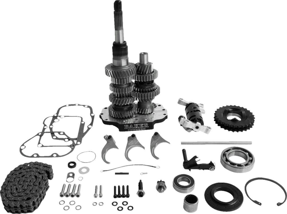 Baker Drivetrain Direct Drive 6-Speed Gear Set No Ear Door For Harley Davidson FLHR 1340 1994-1997 - Black