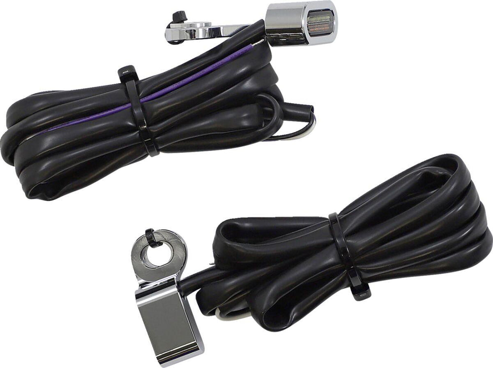 Drag Specialties LED Handlebar Marker Lights For Harley Davidson XL 1200 C 2014-2020 Chrome Smoke