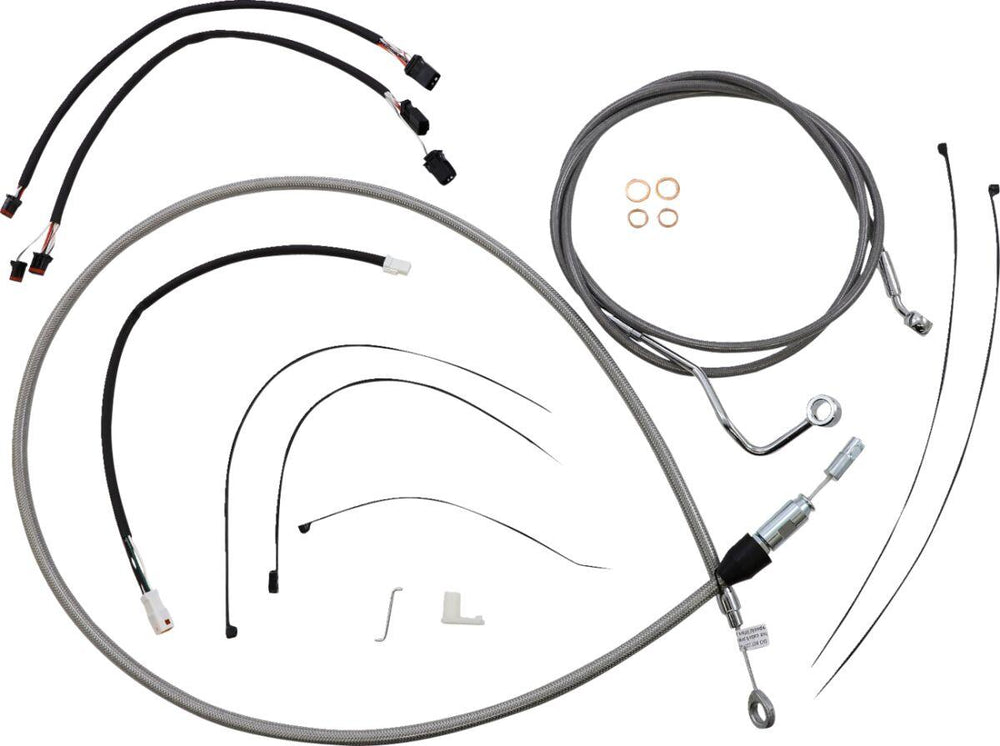 Magnum Shielding XR Handlebar Cable Install Kit For Harley Davidson FLTRK 1868 2021-2024 30.5 - 35.5cm (12" - 14") - Chrome Clear-Coated