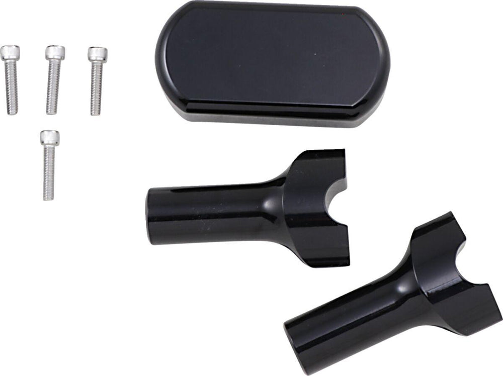 LA Choppers Solid Handlebar Riser & Top Clamp Kit For Harley Davidson FLD 1690 ABS 2015-2016 10 cm (4") - Black