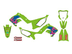Blackbird Retro Graphics Kit For Kawasaki KX125 2003-2008 - Green/Pink