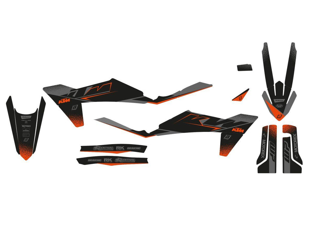 Blackbird Graphic Kit For KTM SX125 2023 - Black/Grey/Orange