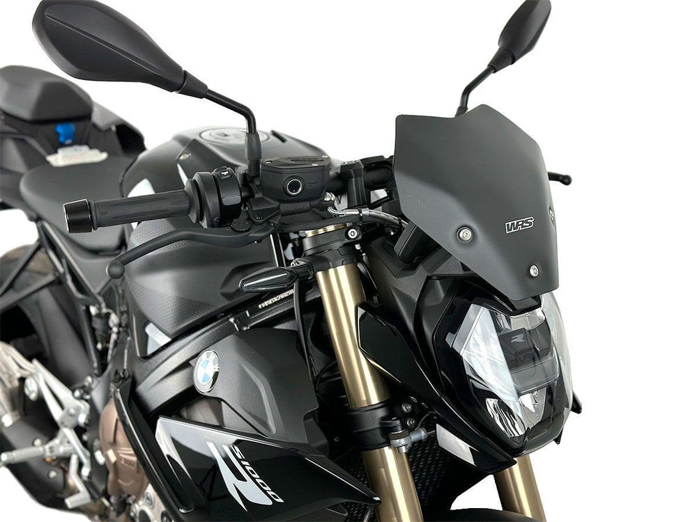 WRS Windscreen For BMW S 1000 R ABS 2022-2024 25 cm (9-7/8") - Black