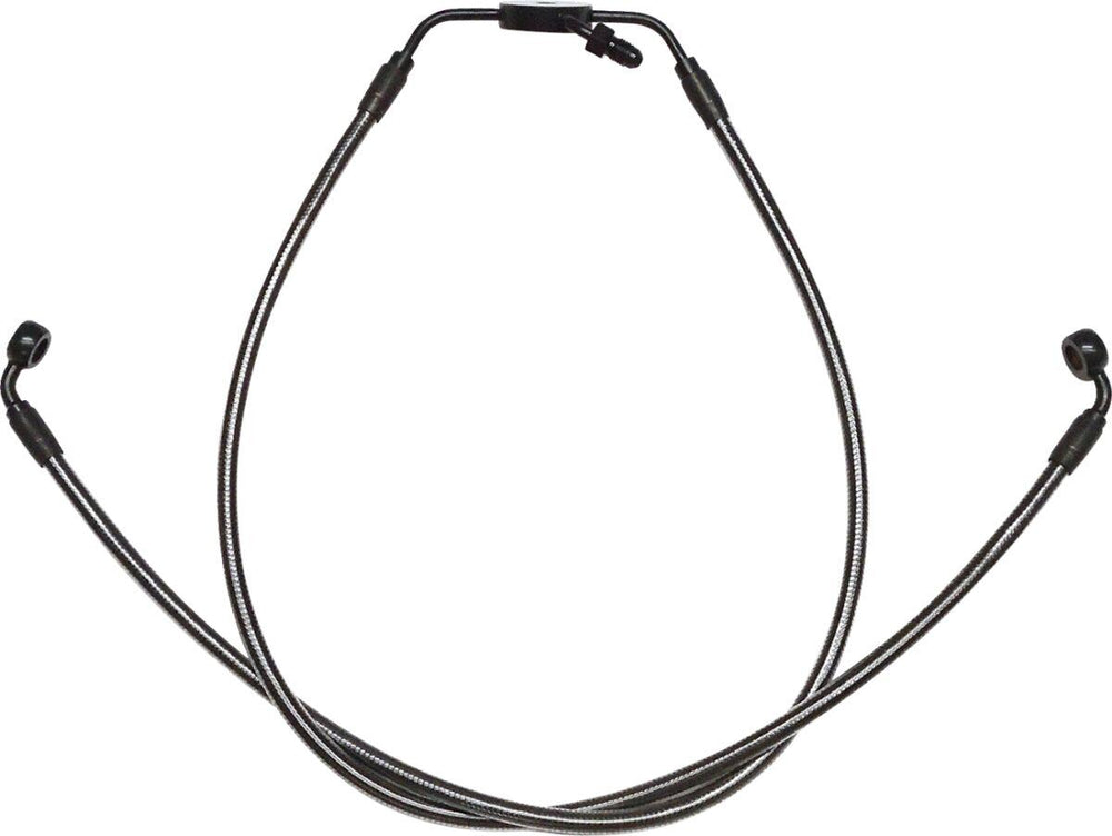 Magnum Shielding Designer Series Braided Non-ABS Lower Brake Hose Assemblies For Harley Davidson FXFBS 1868 2022-2023 38 cm (15") 56 cm (22") - Black Pearl