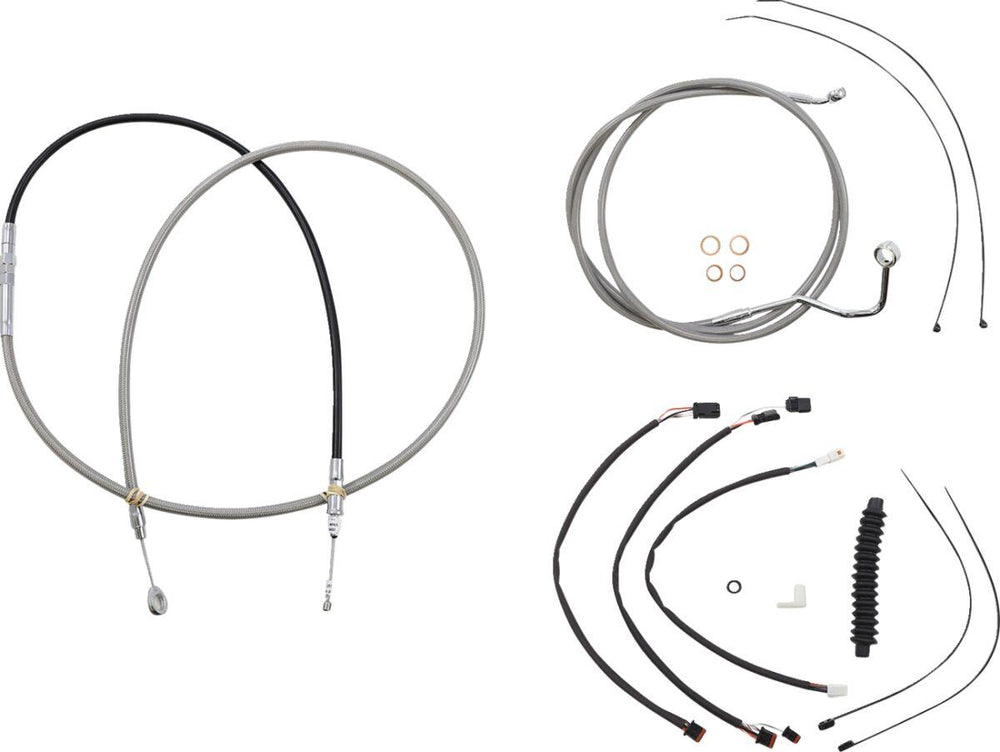 Magnum Shielding XR Handlebar Cable Install Kit For Harley Davidson FLTRK 1868 2021-2024 38 - 43cm (15" - 17") - Chrome Clear-Coated