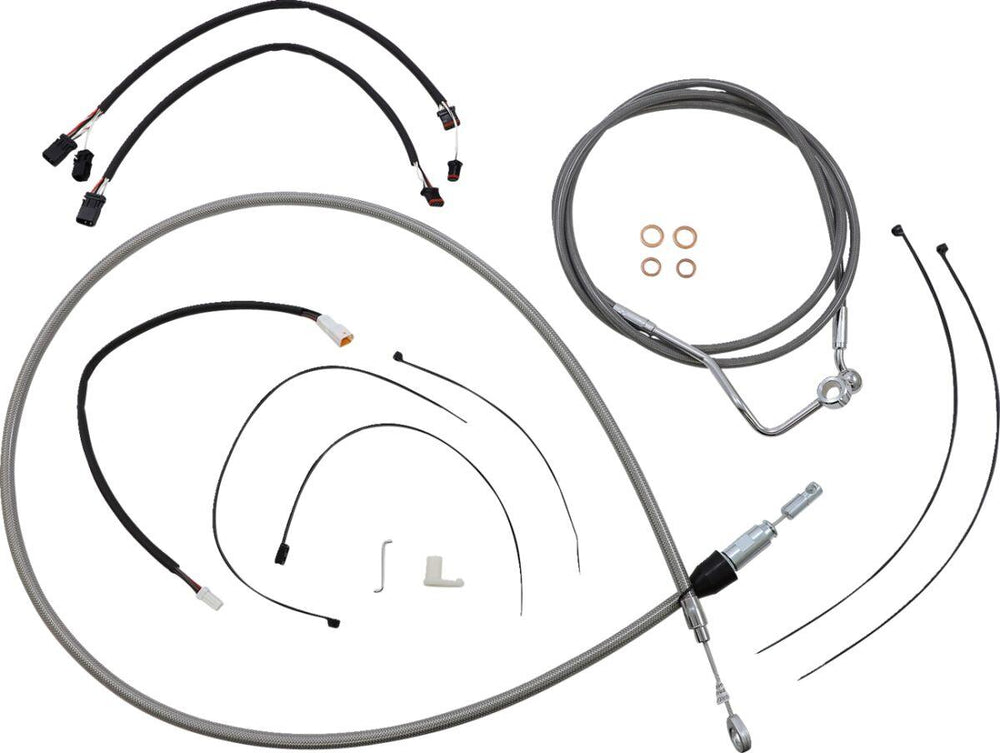 Magnum Shielding XR Handlebar Cable Install Kit For Harley Davidson FLTRK 1868 2021-2024 38 - 43cm (15" - 17") - Chrome Clear-Coated
