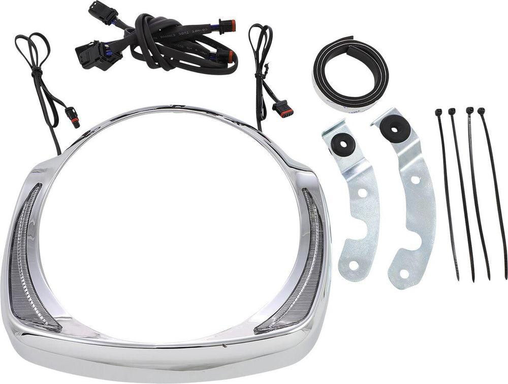 Ciro Fang Headlight Bezel For Harley Davidson FLH 1868 ABS 2021 Chrome Clear