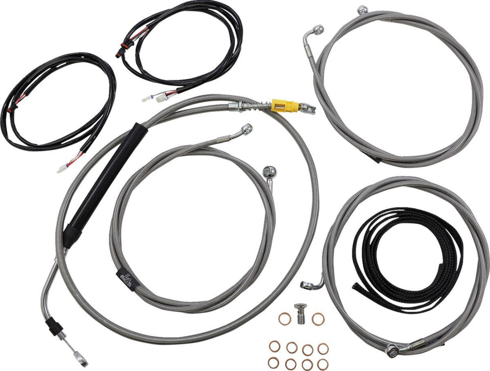 LA Choppers Complete Plug-and-Play Cable Kit For Harley Davidson FLH 1868 ABS 2021 45.5 cm - 51 cm (18" - 20") - Clear-Coated
