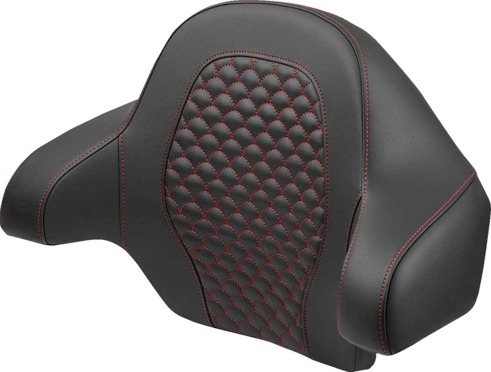 Saddlemen Dragon Scale Tour Pak Backrest Pad For Harley Davidson FLH 1868 ABS 2021 - Black/Red