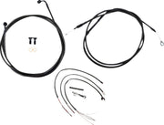 LA Choppers Complete Midnight Braided Handlebar Cable/Brake Hose Kit For Harley Davidson FLDE 1750 ABS 2018-2020 30.5 cm - 35.5 cm (12" - 14") - Black/Clear-Coated