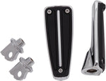 Ciro Rail Foot Pegs For Harley Davidson FLDE 1750 ABS 2018-2020 Silver Base - Black/Chrome