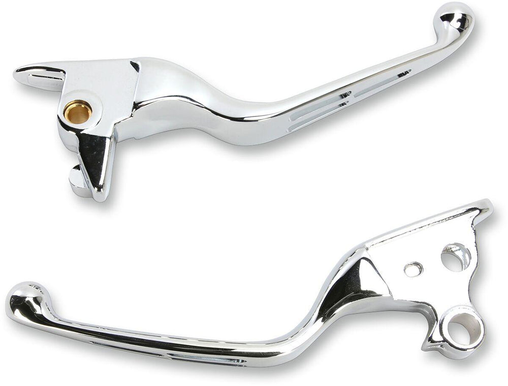 Drag Specialties Slotted Wide Blade Lever Set For Harley Davidson FLS 1690 2015-2016 - Chrome