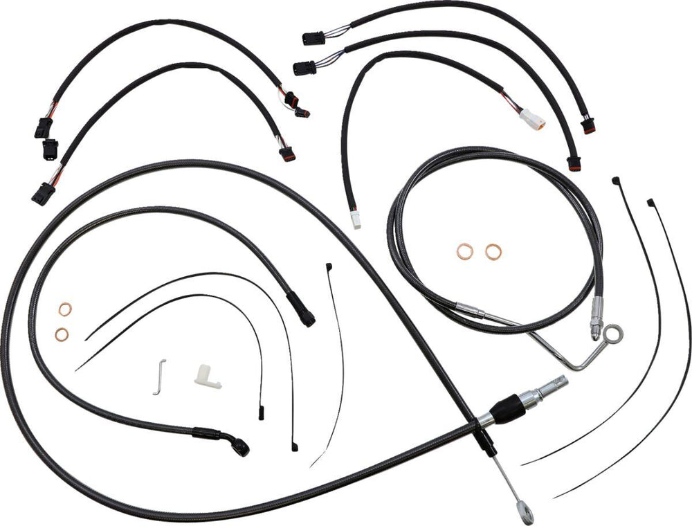 Magnum Shielding  Pearl Designer Handlebar Cable Install Kit For Harley Davidson FLHRXS 1868 2021-2024 30.5 - 35.5cm (12" - 14") - Black
