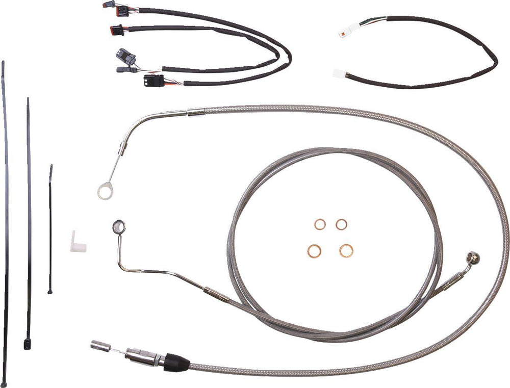 Magnum Shielding XR Handlebar Cable Install Kit For Harley Davidson FLH 1868 2021 30.5 - 35.5cm (12" - 14") - Chrome Clear-Coated