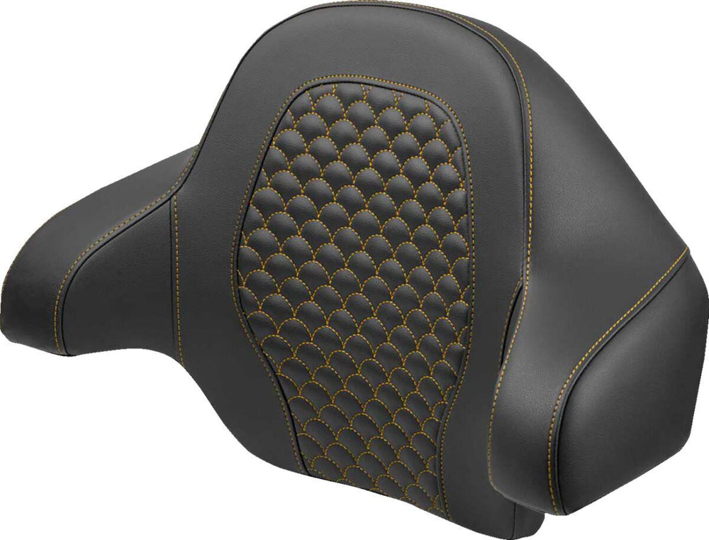 Saddlemen Dragon Scale Tour Pak Backrest Pad For Harley Davidson FLH 1868 ABS 2021 - Black/Gold