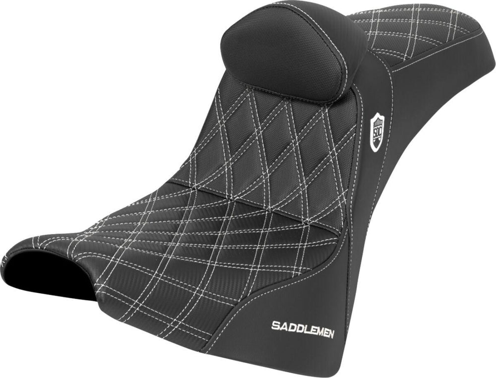 Saddlemen Pro Series SDC Performance Grip Seat For Harley Davidson FXBB 1750 ABS 2018-2020 Gripper - Black/White
