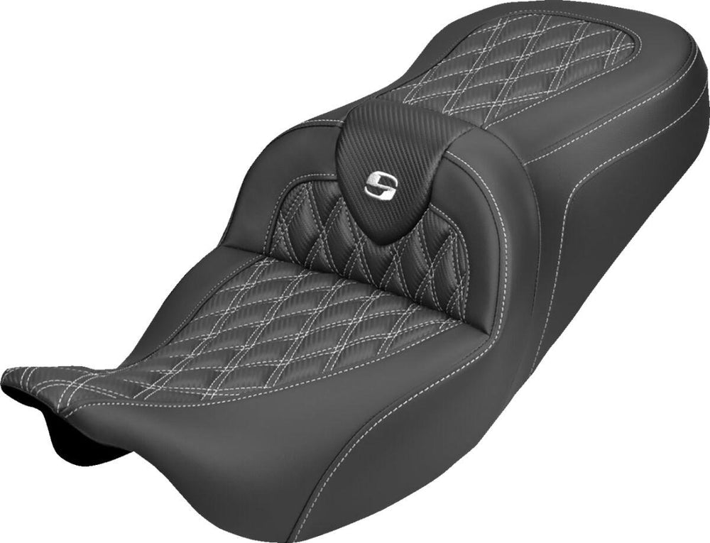 Saddlemen Roadsofa Carbon Fibre Seat For Harley Davidson FLH 1868 ABS 2021 - Black/White