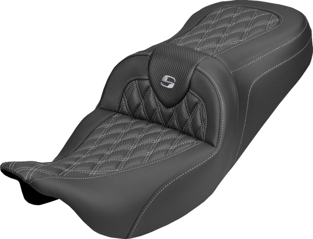 Saddlemen Roadsofa Carbon Fibre Seat For Harley Davidson FLH 1868 ABS 2021 - Black/Silver