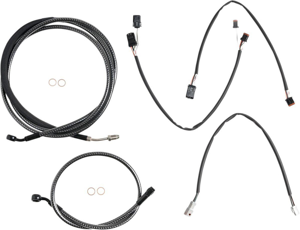 Magnum Shielding KarbonFibr Designer Handlebar Cable Install Kit For Harley Davidson FLTRK 1868 2020 30.5 - 35.5cm (12" - 14") - Carbon Fiber Silver