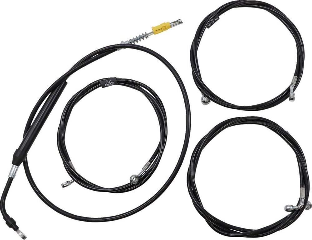 LA Choppers Standard Black Vinyl Handlebar Cable/Brake Hose Kit For Harley Davidson FLHR 1750 ABS 2021-2022 45.5 cm - 51 cm (18" - 20") - Black