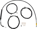LA Choppers Standard Black Vinyl Handlebar Cable/Brake Hose Kit For Harley Davidson FLH 1868 ABS 2021 30.5 cm - 35.5 cm (12" - 14") - Black
